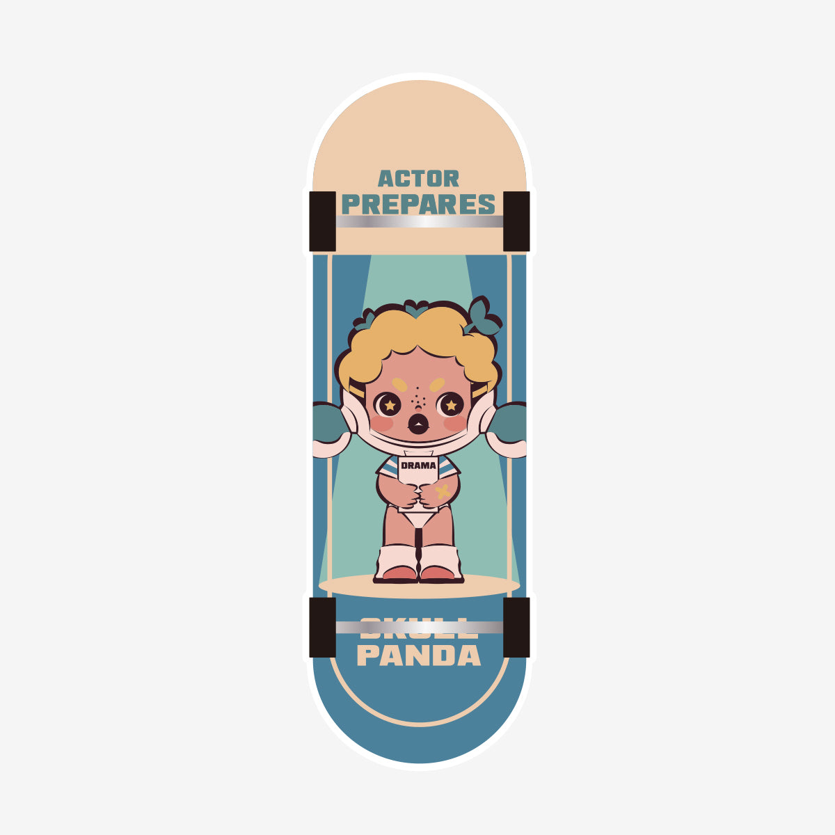 trendytoyboxSKULLPANDA -x -Action! -Cut! -Finger- Skateboard -Badge