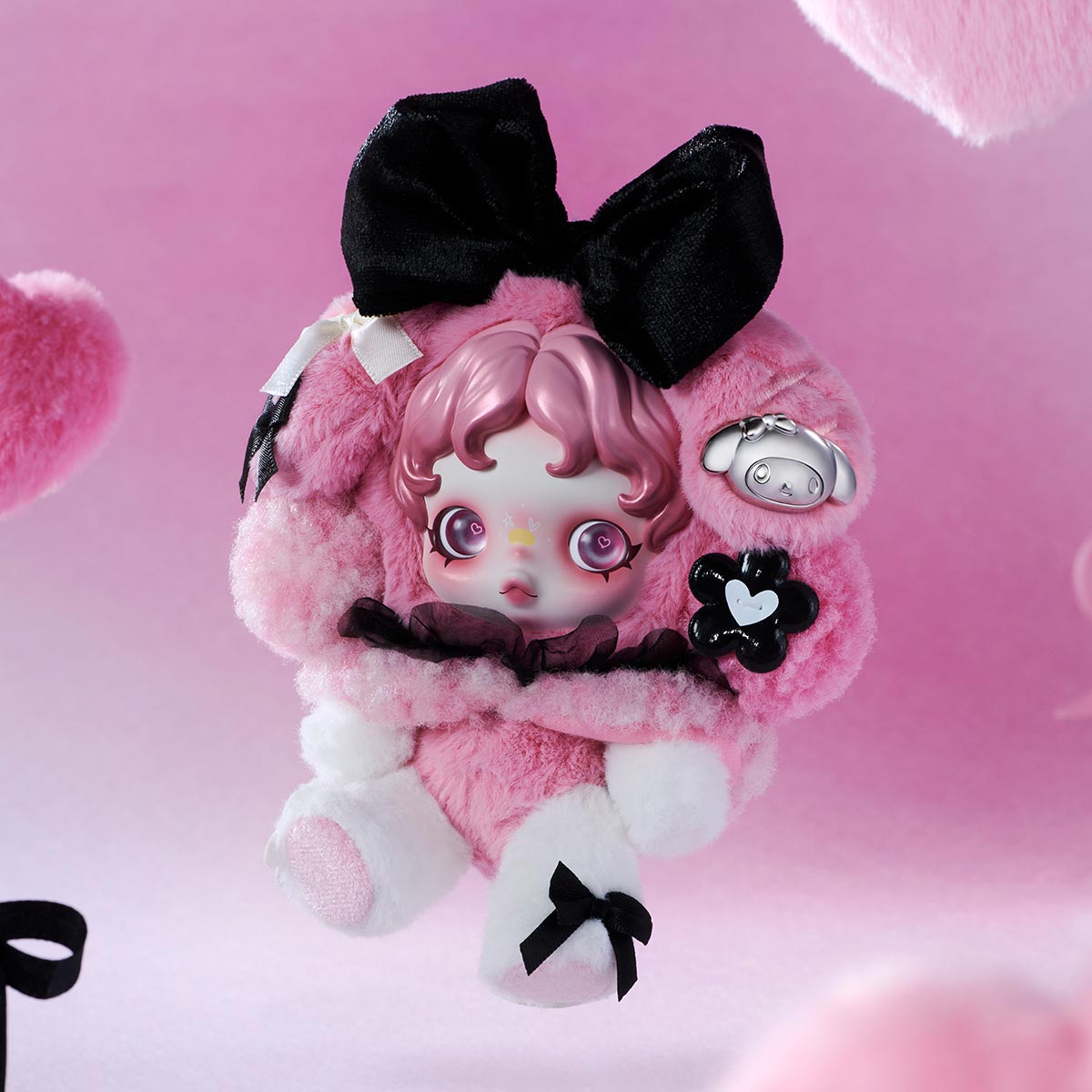 SKULLPANDA × MY MELODY Vinyl Plush Doll Pendant